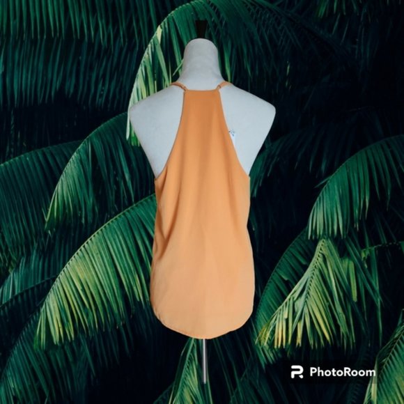 NWT Forolav Tangerine V Neck Racerback Chiffon Cami size XL - Picture 2 of 5